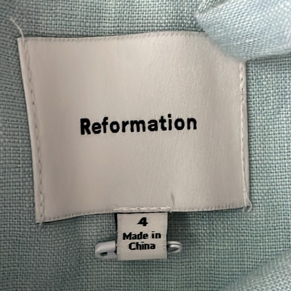 Reformation Phillipa Linen Dress in Aquamarine - Picture 9 of 10